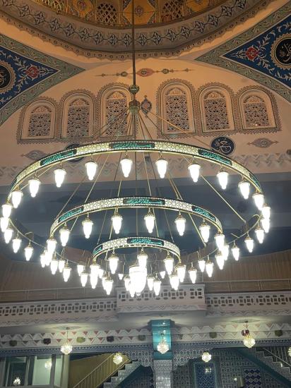 Selçuklu Turkuaz Ayetli Cami Avizesi